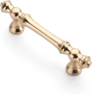 Asidrama 6 Pack 3 Inch(76mm) Brushed Brass Kitchen Cabinet Handles, Gold Cabinet Pulls Kitchen Cabinet Hardware for Cupboard Drawer Pulls
