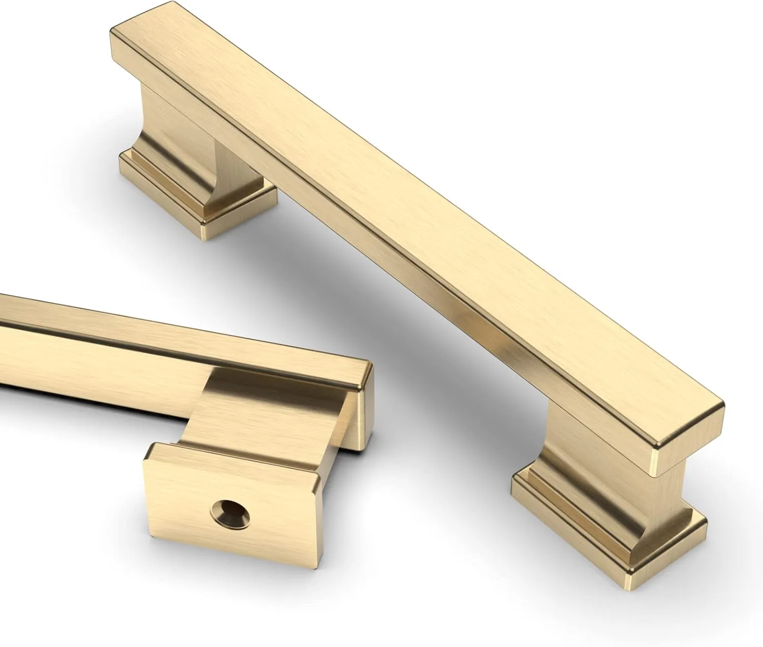 Asidrama 6 Pack 3.75 Inch(96mm) Brushed Brass Kitchen Cabinet Handles, Cabinet Pulls Kitchen Cabinet Hardware for Cupboard Drawer Pulls