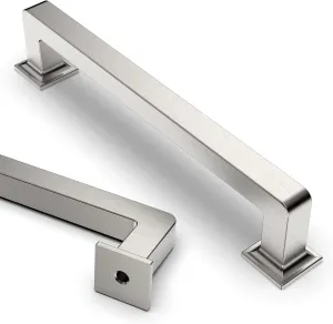 Asidrama 6 Pack 5 Inch(128mm) Brushed Satin Nickel Kitchen Cabinet Handles, Cabinet Pulls Kitchen Cabinet Hardware Cupboard Handles Drawer Pulls