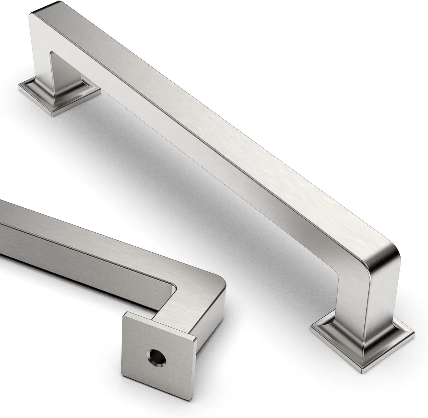 Asidrama 6 Pack 5 Inch(128mm) Brushed Satin Nickel Kitchen Cabinet Handles, Cabinet Pulls Kitchen Cabinet Hardware Cupboard Handles Drawer Pulls