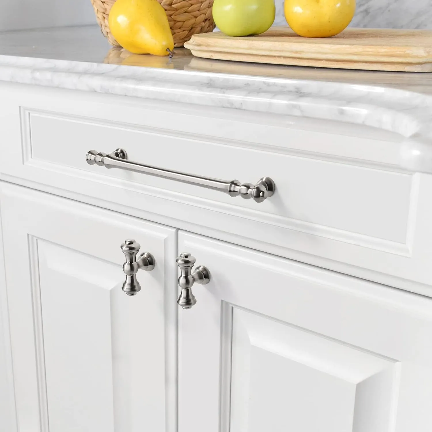 Asidrama 6 Pack 7.5 Inch(192mm) Brushed Satin Nickel Kitchen Cabinet Handles, Cabinet Pulls Kitchen Cabinet Hardware for Cupboard Drawer Pulls