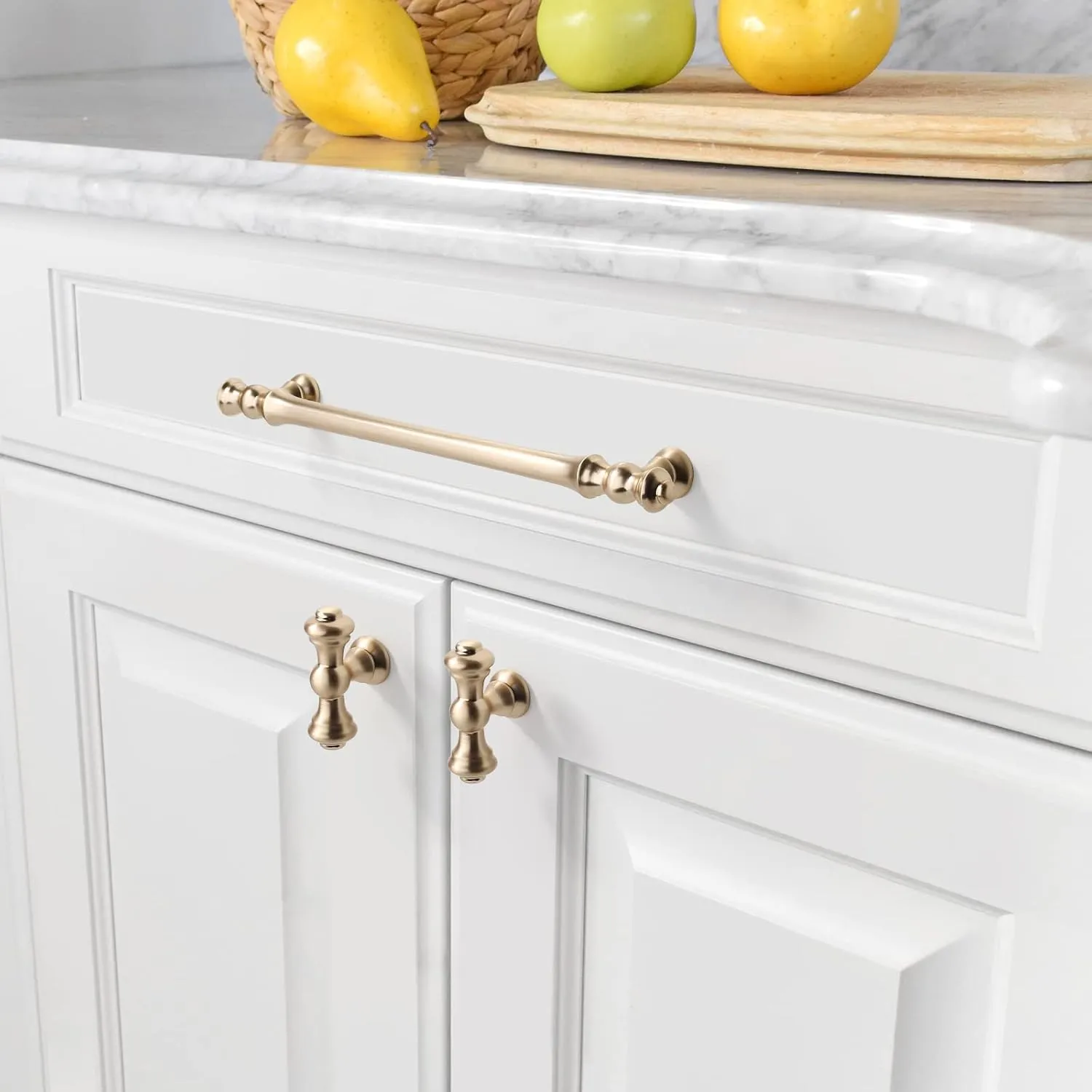 Asidrama 6 Pack 9 Inch(228mm) Brushed Brass Kitchen Cabinet Handles, Cabinet Pulls Kitchen Cabinet Hardware for Cupboard Drawer Pulls