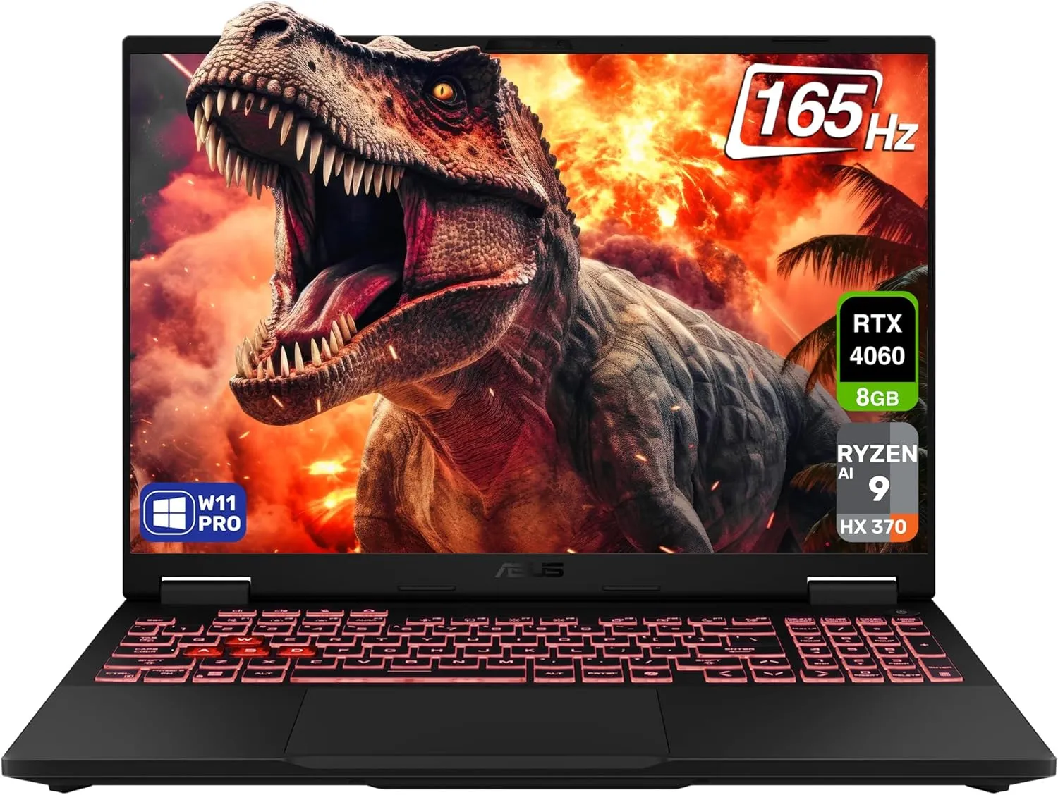 ASUS TUF A16 Copilot  Gaming Laptop, AMD Ryzen AI 9 HX 370, 32 GB LPDDR5x RAM, 1 TB PCle SSD, 16" WQXGA (2560x1600) 165Hz Display, Nvidia G-Force RTX 4060, 1-Zone RGB Keyboard, W11 Pro, Jaeger Gray