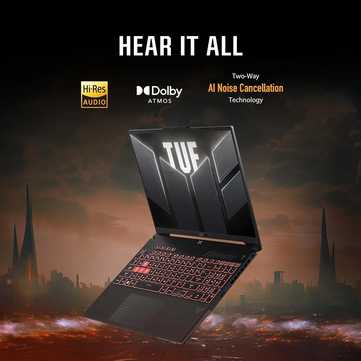 ASUS TUF A16 Gaming Laptop, 16" 2560 x 1600 165Hz Display, AMD Ryzen 9 7940HX(Beat i9-13900H), GeForce RTX 4070, 32 GB DDR5 RAM, 1 TB SSD, Wi-Fi 6, Backlit, Lifetime Microsoft Office, Windows 11 Pro