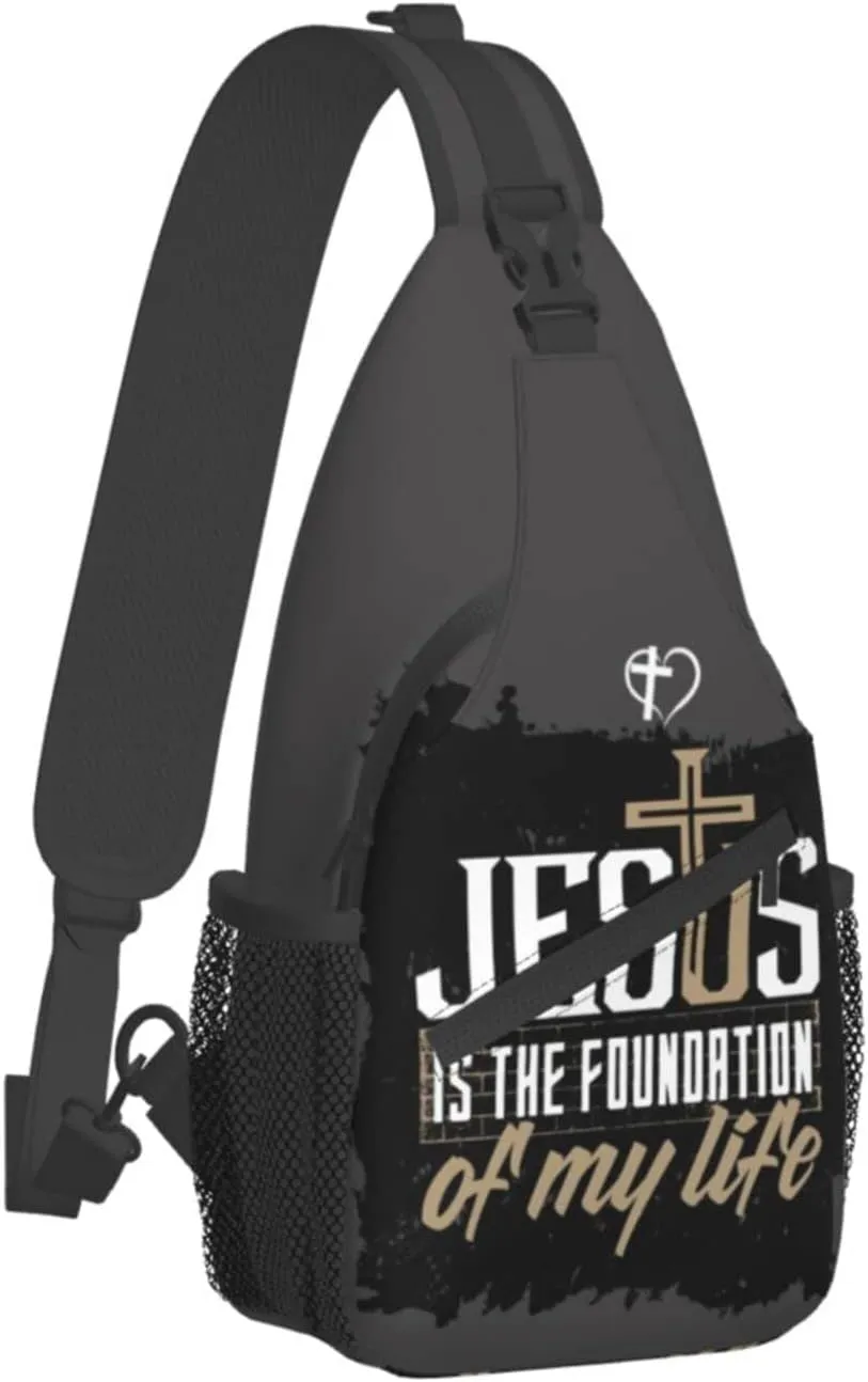 ASYG Christ Bible Sling Bag Crossbody Chest Daypack Casual Backpack Jesus Cross Shoulder Bag CasualDaypacks