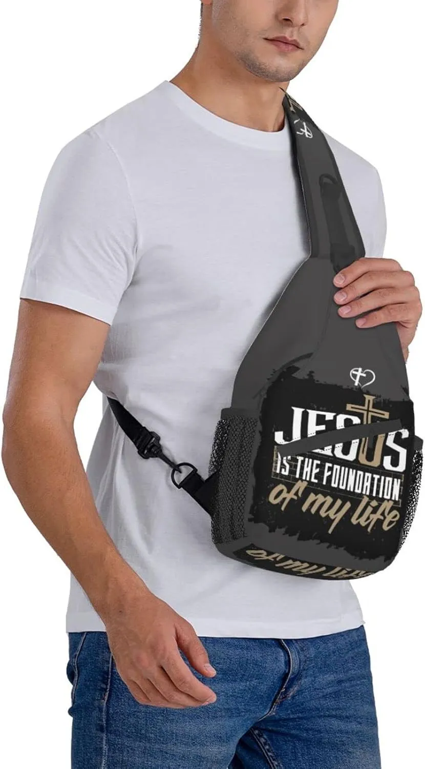 ASYG Christ Bible Sling Bag Crossbody Chest Daypack Casual Backpack Jesus Cross Shoulder Bag CasualDaypacks