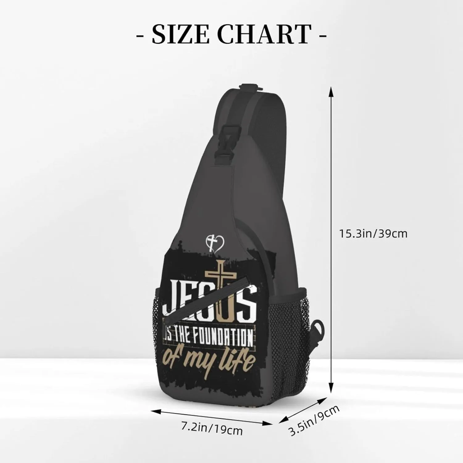 ASYG Christ Bible Sling Bag Crossbody Chest Daypack Casual Backpack Jesus Cross Shoulder Bag CasualDaypacks