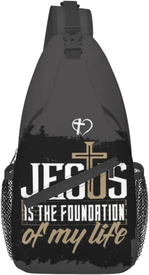 ASYG Christ Bible Sling Bag Crossbody Chest Daypack Casual Backpack Jesus Cross Shoulder Bag CasualDaypacks