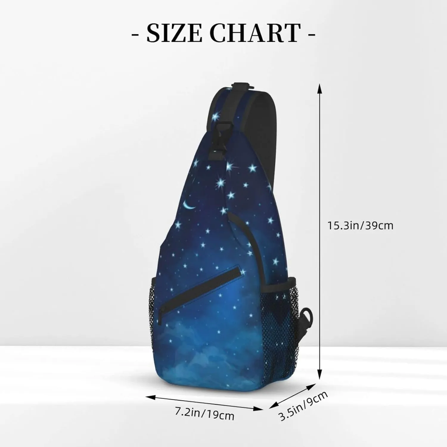 ASYG Galaxy Printed Sling Bag Star Crossbody Chest Daypack Casual Backpack Women Shoulder Bag For Travel Picnic