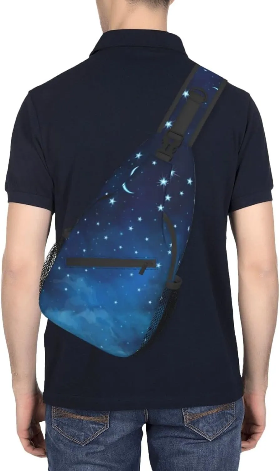 ASYG Galaxy Printed Sling Bag Star Crossbody Chest Daypack Casual Backpack Women Shoulder Bag For Travel Picnic