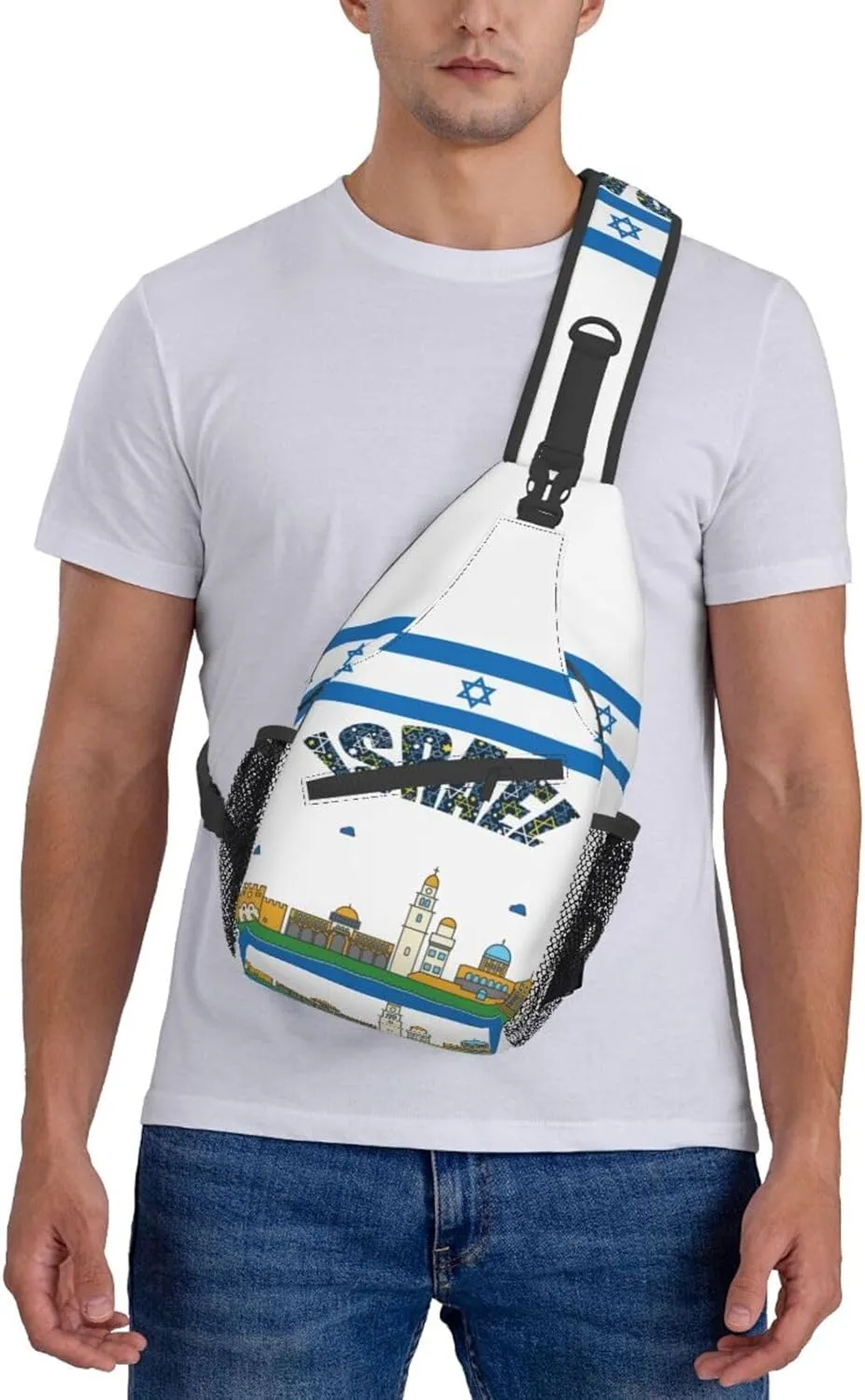 ASYG Israel Sling Bag Israel Crossbody Chest Daypack Casual Backpack Israel Shoulder Bag Israel Flag Bag