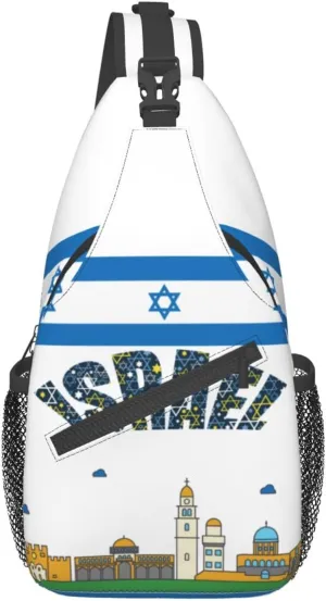 ASYG Israel Sling Bag Israel Crossbody Chest Daypack Casual Backpack Israel Shoulder Bag Israel Flag Bag