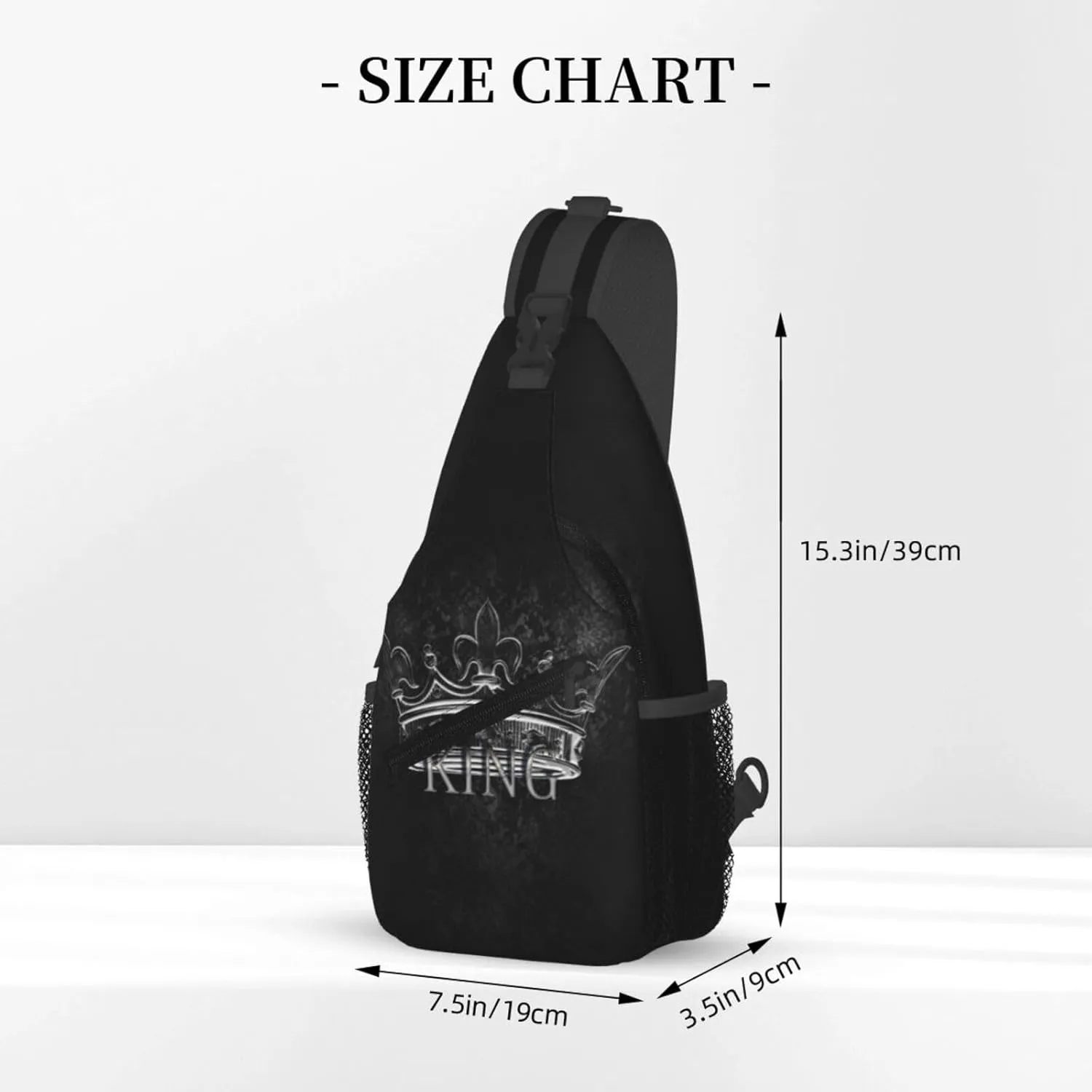 ASYG King Sling Bag Men Shoulder Bag Mens Bag Crossbody Chest Daypack Casual Backpack Bag for Men