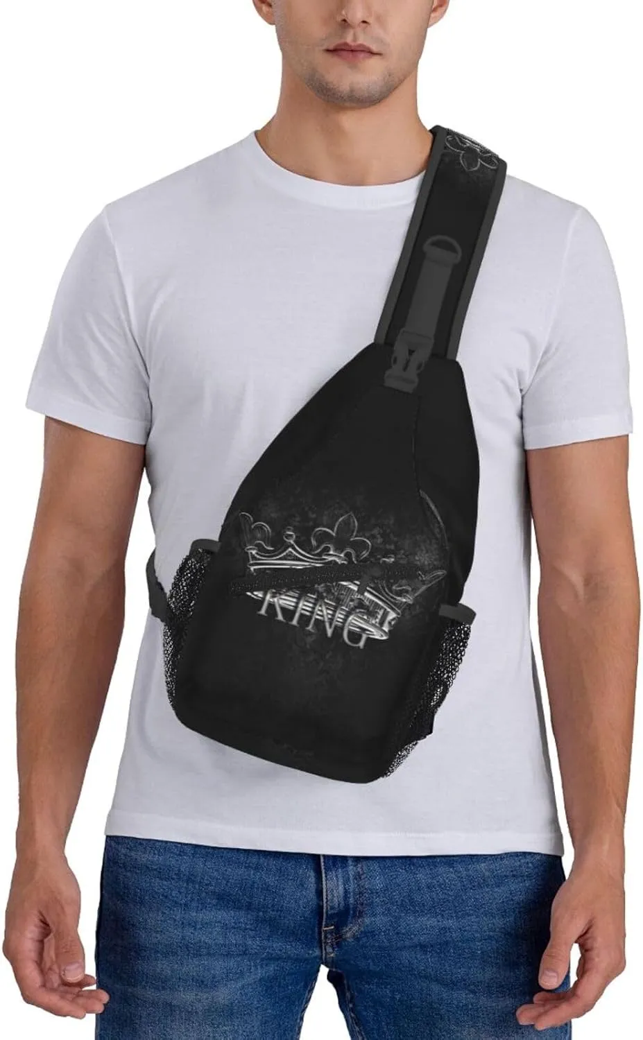 ASYG King Sling Bag Men Shoulder Bag Mens Bag Crossbody Chest Daypack Casual Backpack Bag for Men