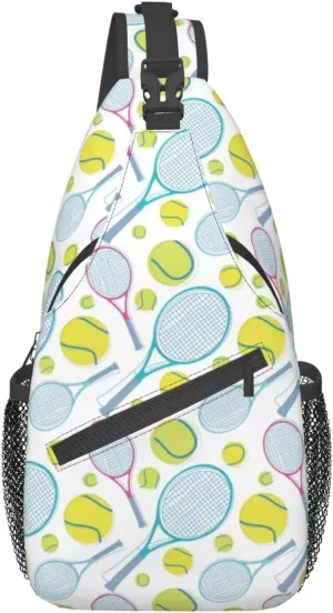 ASYG Tennis Sling Bag Sport Crossbody Chest Daypack Casual Backpack Tennis Shoulder Bag For Travel Picnic