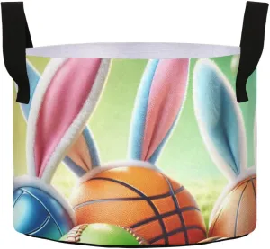 Augenstern Planters Pot with Handles Easter-Rabbit-Ears-Balls Plant Grow Bag Movable Raised Garden Bed
