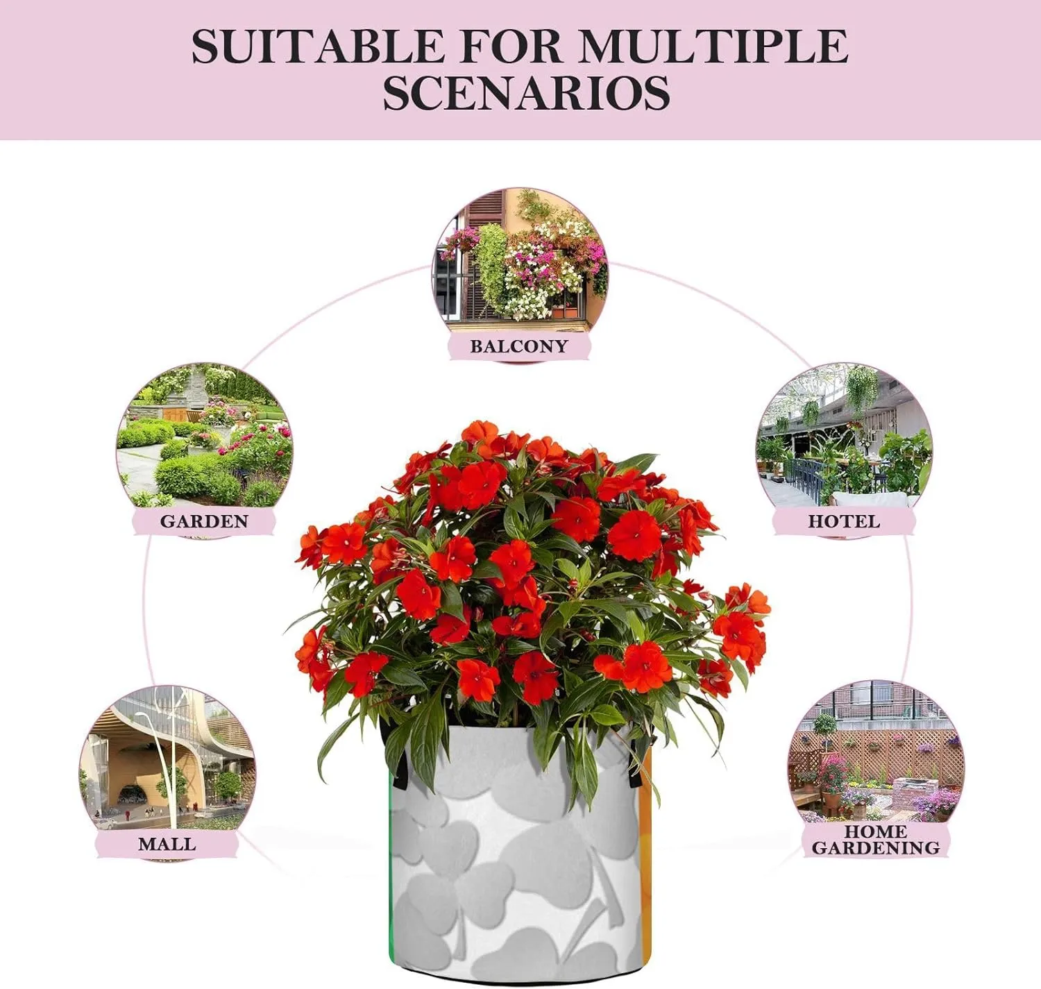 Augenstern Planters Pot with Handles Irish-Flag-Shamrocks Plant Grow Bag Movable Raised Garden Bed
