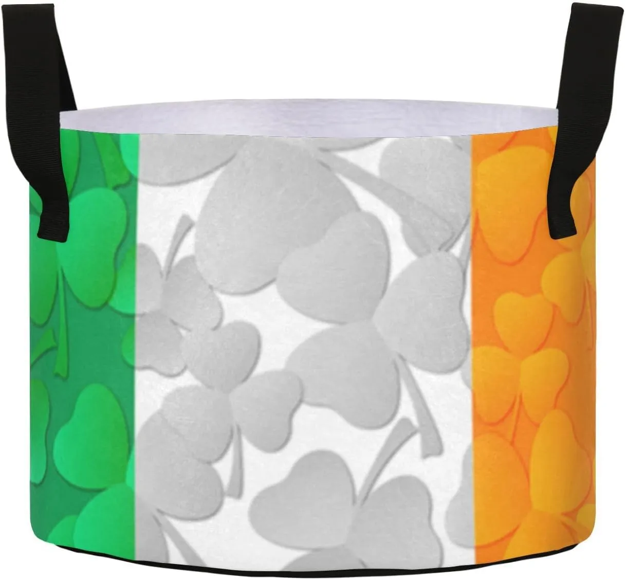Augenstern Planters Pot with Handles Irish-Flag-Shamrocks Plant Grow Bag Movable Raised Garden Bed