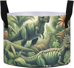 Augenstern Planters Pot with Handles Jurassic-Dinosaur-Lover Plant Grow Bag Movable Raised Garden Bed