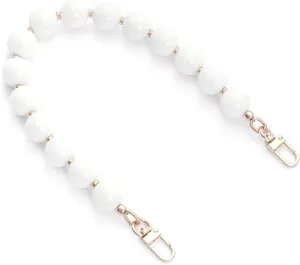 AUMEY Handbag Chain Straps Acrylic Purse Chain Strap Fashionable Replacement Purse Clutches Handles for Purse Handbags DIY Crafts, 15.7 inch of Each (YZL01-White)