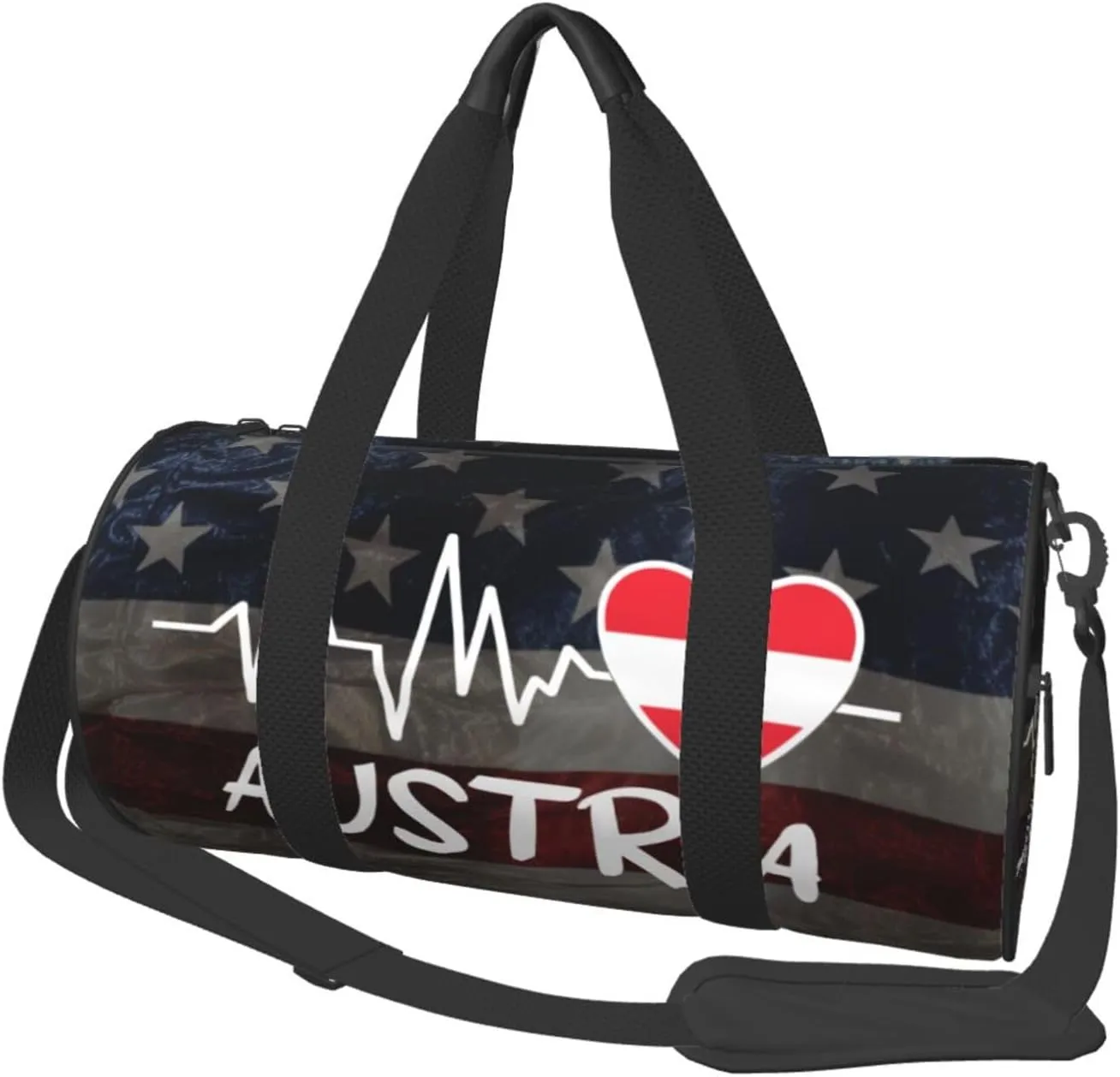 Austria Heartbeat Duffel Bag Gym Bag Travel Sports Tote Large Foldable Beach Swim Yoga2