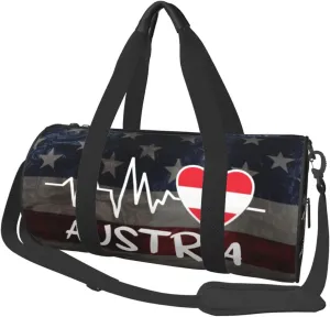 Austria Heartbeat Duffel Bag Gym Bag Travel Sports Tote Large Foldable Beach Swim Yoga2