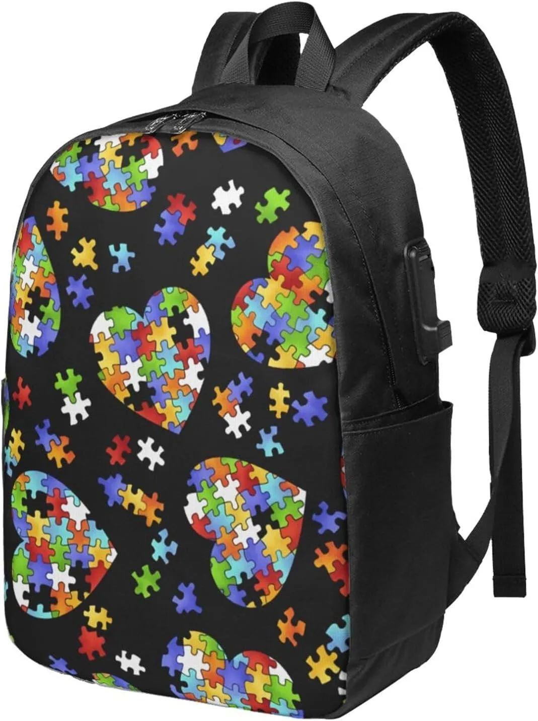 Autism Awareness Lightweight Laptop Backpack With Usb Port - Travel Bag And Office Bag, Suitable For Office And Travel