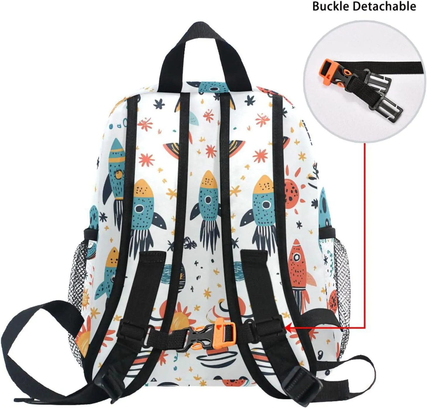 AUUXVA Custom Universe Space Kids Backpack for Girls Boys, Rocket Planets Toddler Casual Daypack Backpacks, Personalized with Kid's Name Preschool School Bag, Children Travel Bookbag with Chest Strap