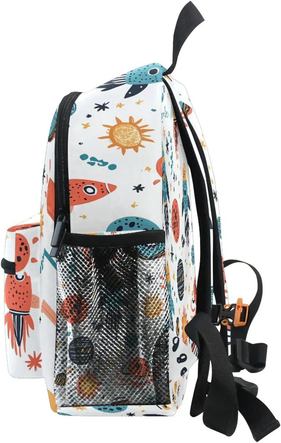 AUUXVA Custom Universe Space Kids Backpack for Girls Boys, Rocket Planets Toddler Casual Daypack Backpacks, Personalized with Kid's Name Preschool School Bag, Children Travel Bookbag with Chest Strap