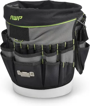 AWP 51-Pocket Bucket Tool Organizer for Easy Tool Access, Fits Most 5-Gallon Buckets, Water-Resistant Construction