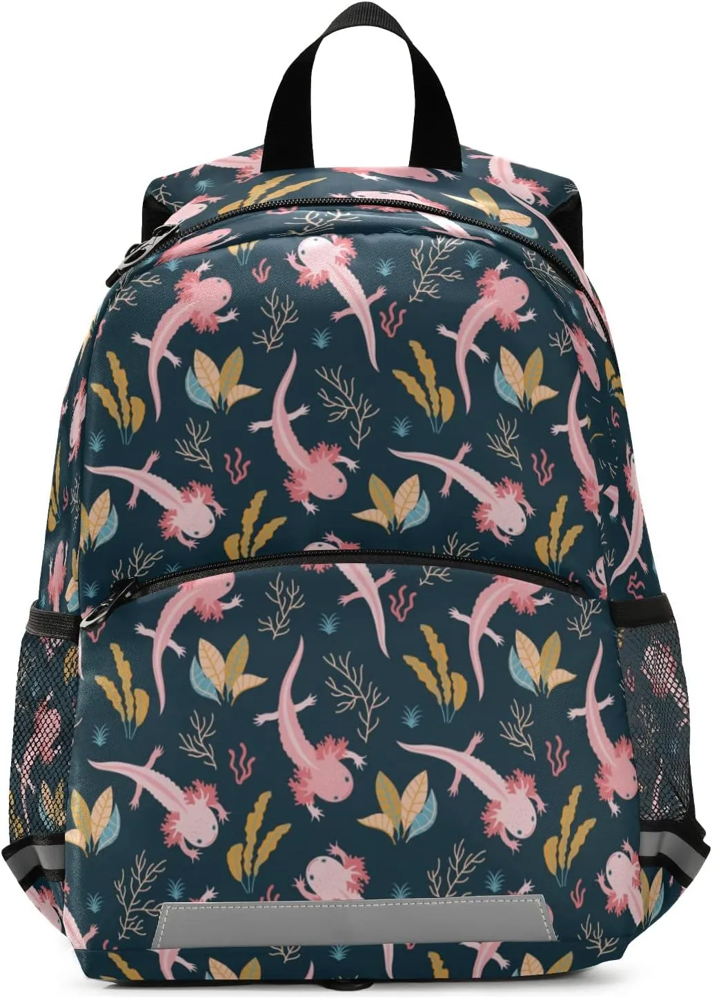 Axolotl Preschool Backpacks,Kid's Casual Travel Bookbag with Leash,Cute Toddler Backpacks for Boys and Girls