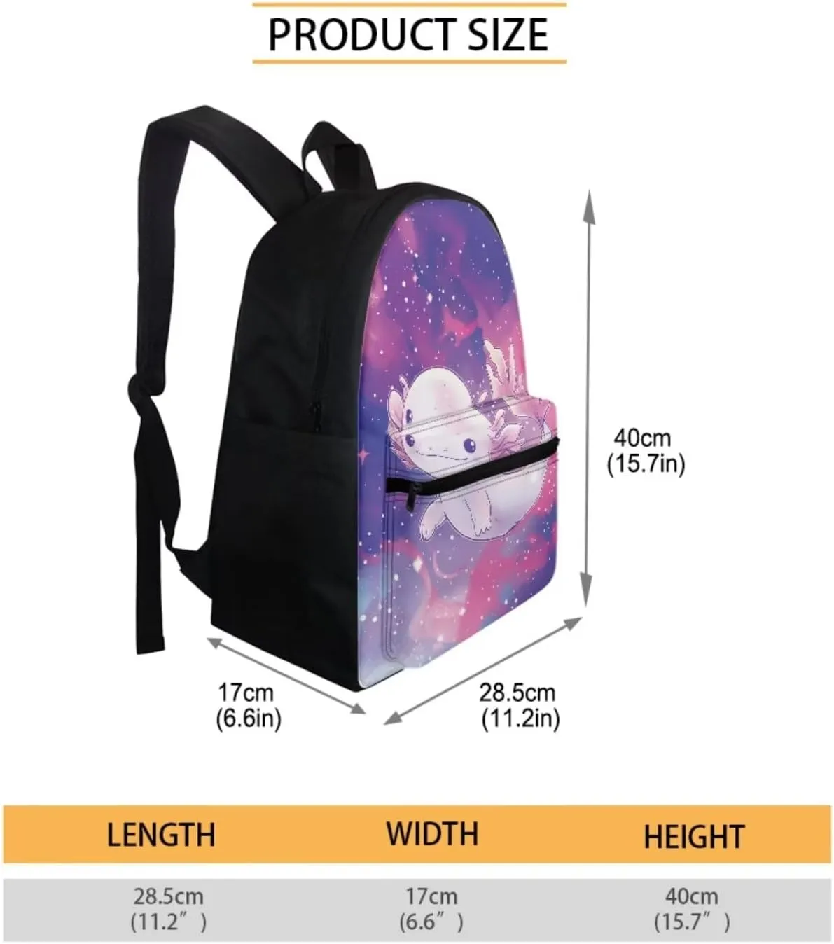 Axolotl Toddler Backpack and Lunch Box Set Boys 2-4 School Bags for Teens Girls Back to School Bag for Girls 8-10 Fits Notebooks,Pens,Water Bottles,Phone,Homework,Tablets