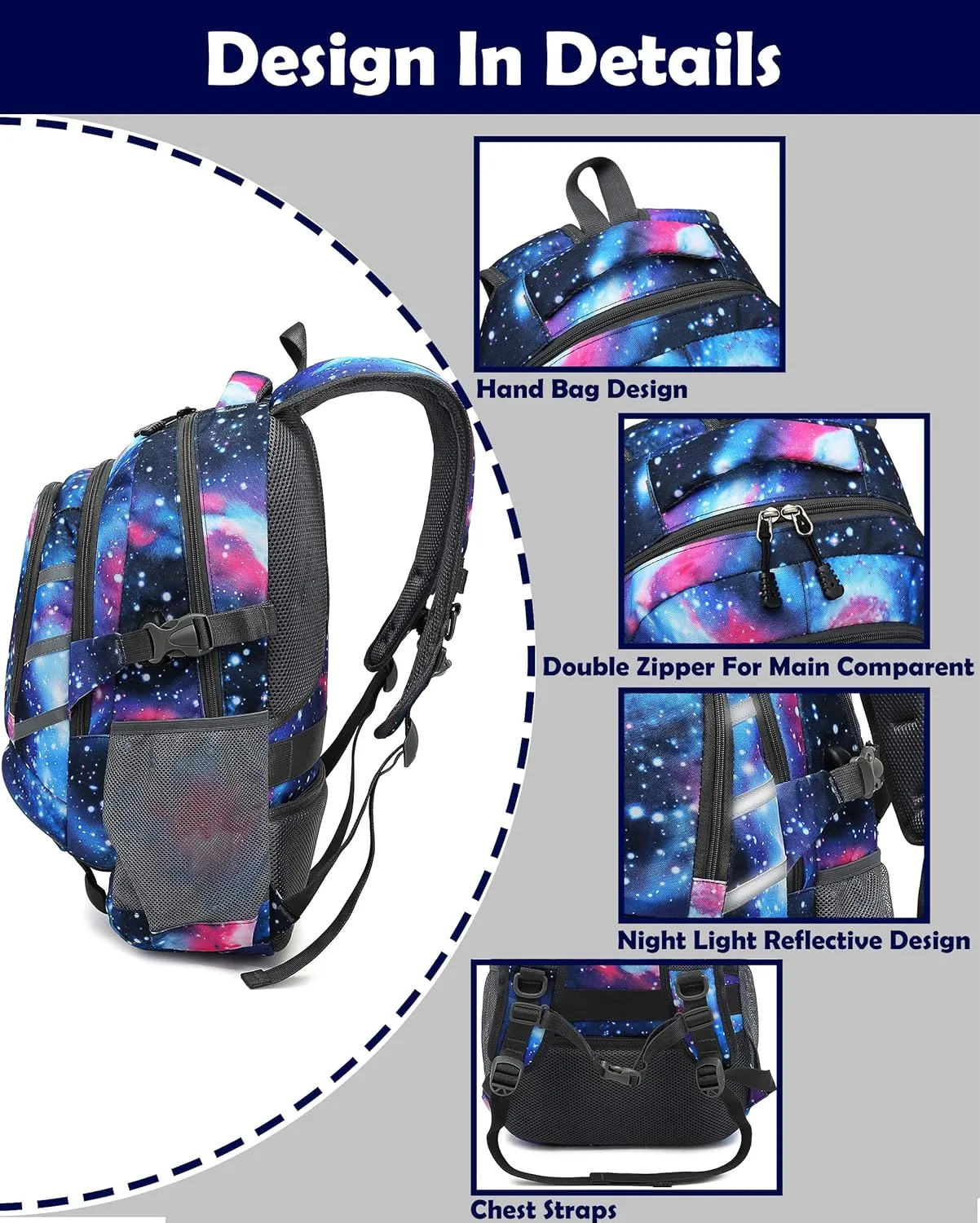 Backpack for Laptop Large Travel College Bookbag Gift Business with USB Port