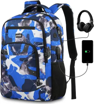 Backpack for Men,College Backpack High School Bookbag for Teen Boys Laptop Bookbag with USB Port