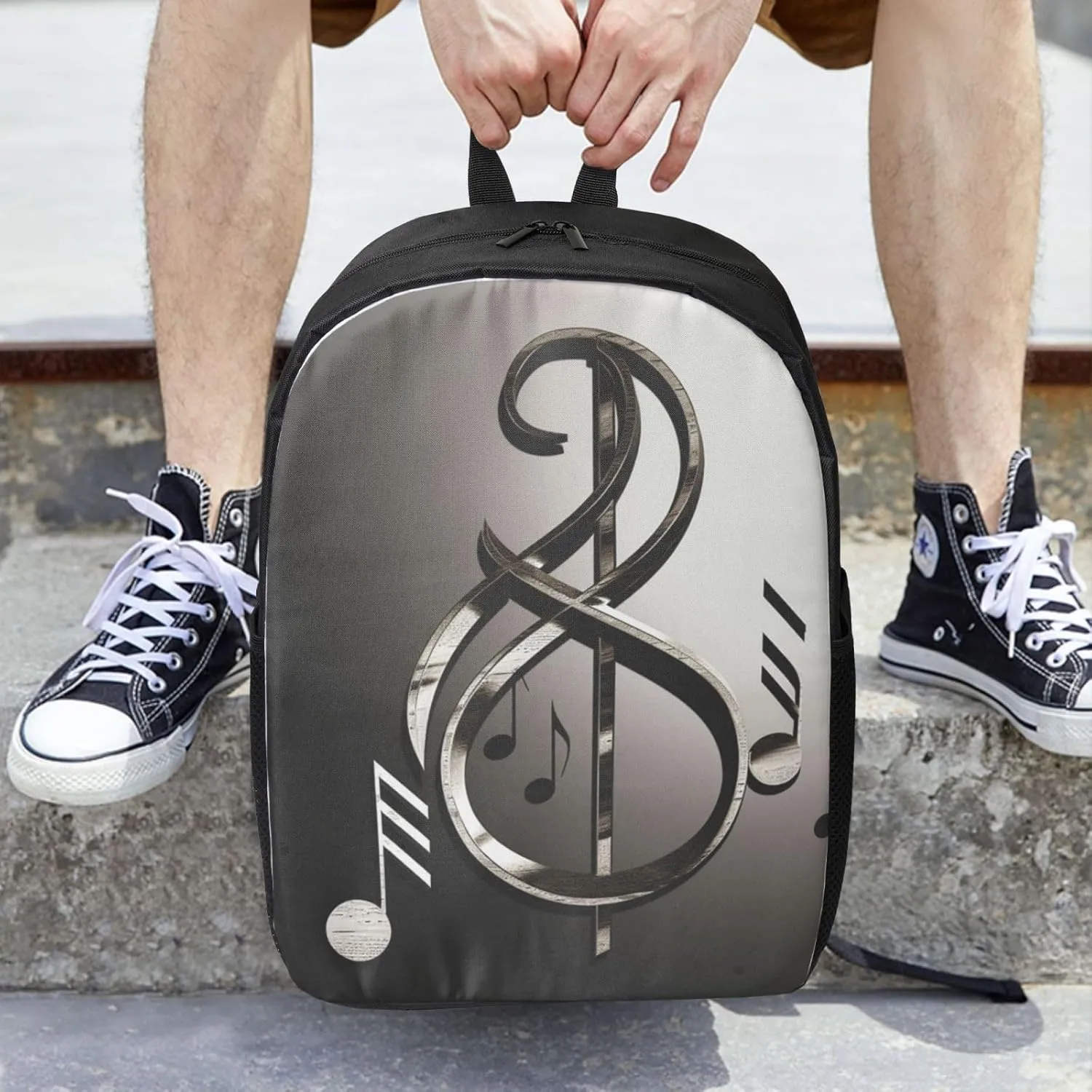 Backpack for Women Men Lightweight Casual Travel Daypack Music Symbol Laptop Backpack Cute Work Bag