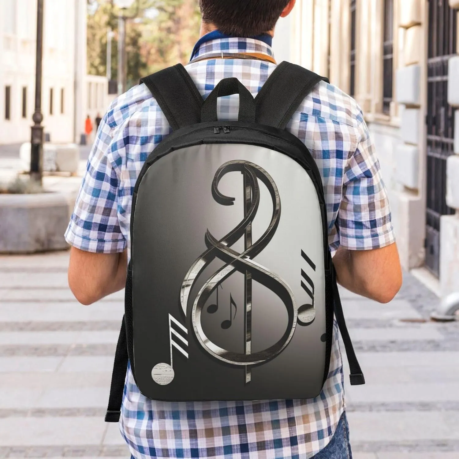 Backpack for Women Men Lightweight Casual Travel Daypack Music Symbol Laptop Backpack Cute Work Bag