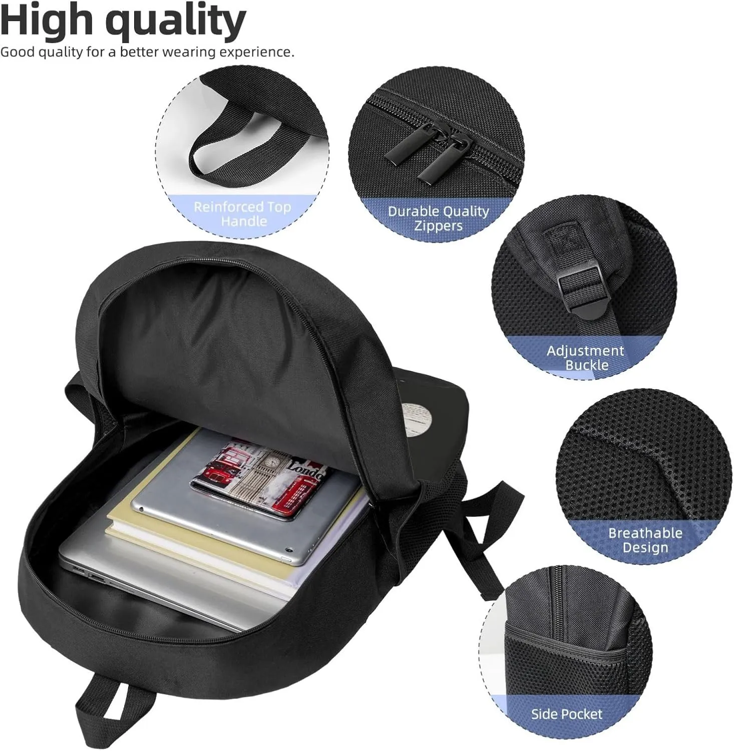 Backpack for Women Men Lightweight Casual Travel Daypack Music Symbol Laptop Backpack Cute Work Bag