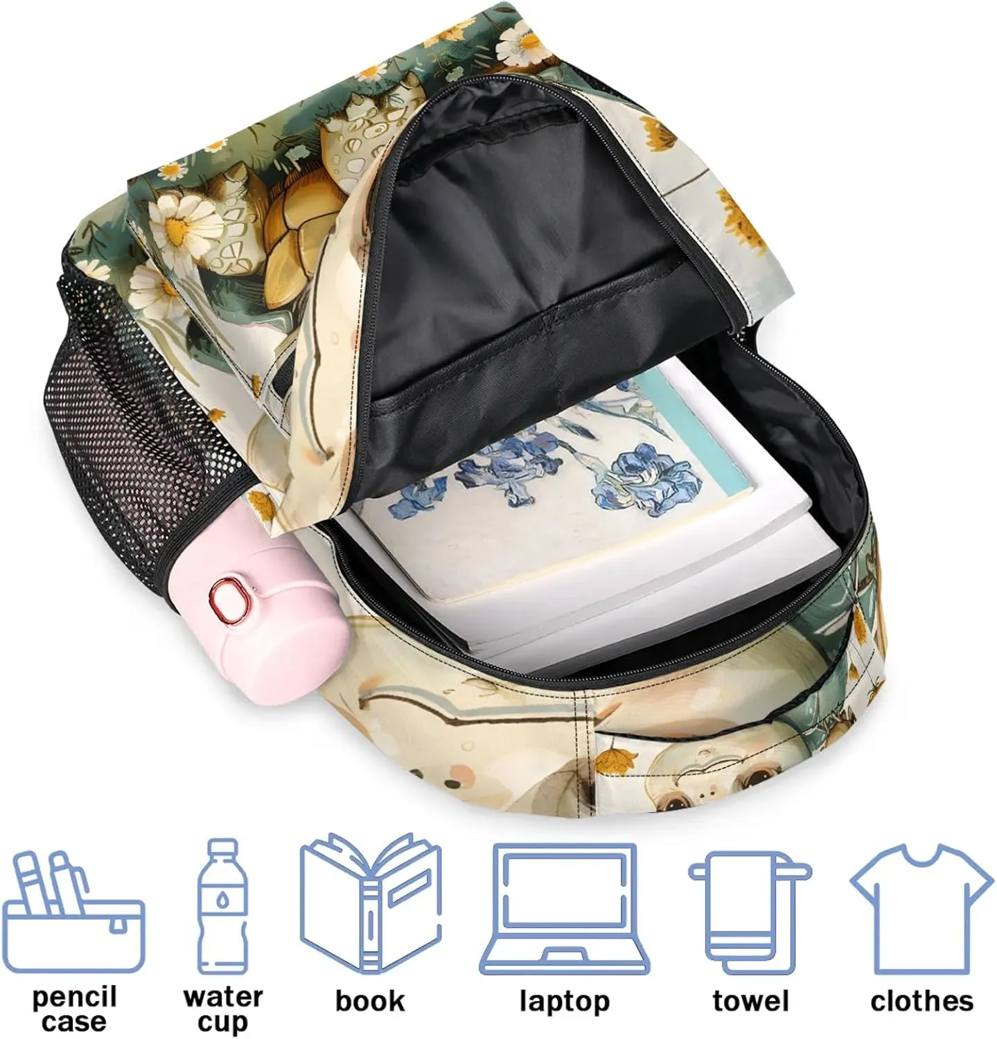 Backpack Mama Turtle Book Bags Laptop Backpacks Lightweight Multipurpose Daypack for Men Women Travel Hiking