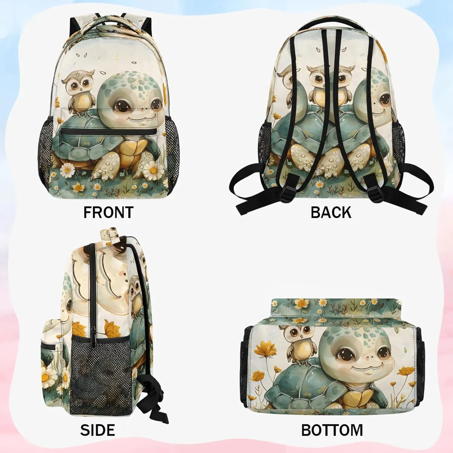 Backpack Mama Turtle Book Bags Laptop Backpacks Lightweight Multipurpose Daypack for Men Women Travel Hiking