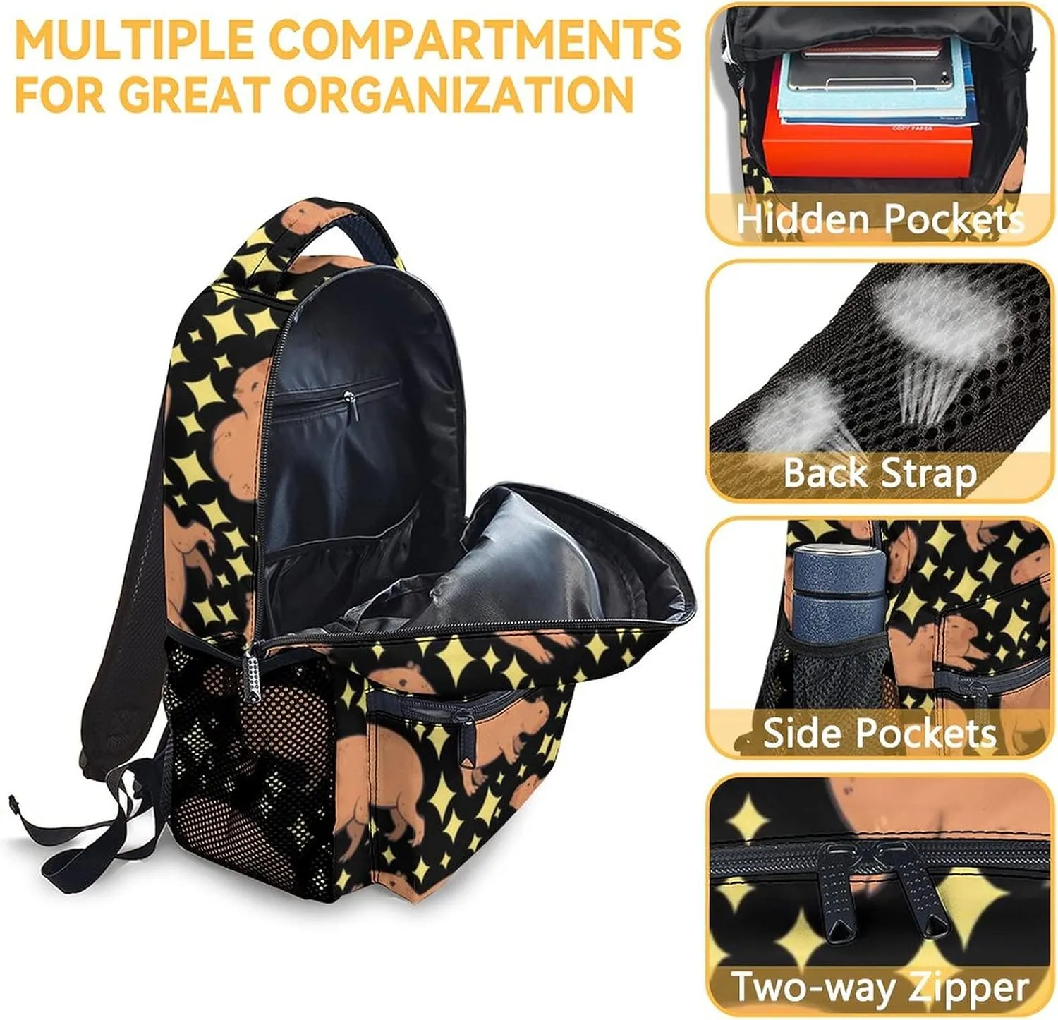 Backpack with Lunch Box for Girls, School Backpacks for Kids Boys, 17 Inch Cute Animal Bookbag with Pencil Case, Girls Bookbags for Elementary Middle School