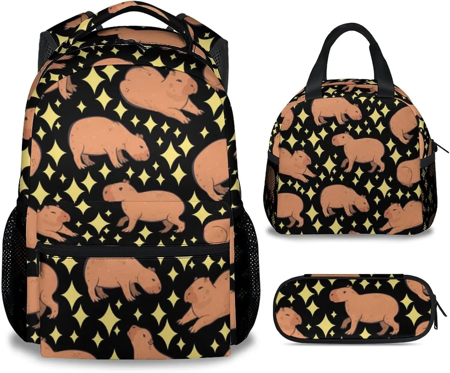 Backpack with Lunch Box for Girls, School Backpacks for Kids Boys, 17 Inch Cute Animal Bookbag with Pencil Case, Girls Bookbags for Elementary Middle School