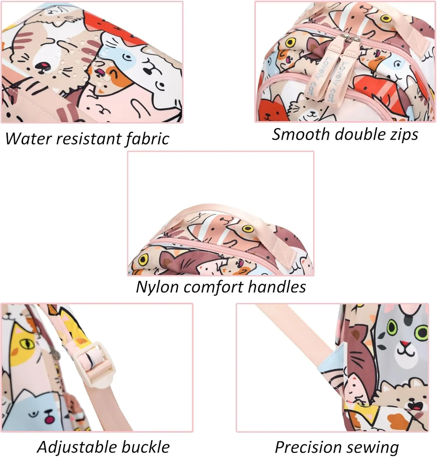 Backpacks for Girls Cute Cat Backpack Elementary School Backpack Students Bookbag for Girls
