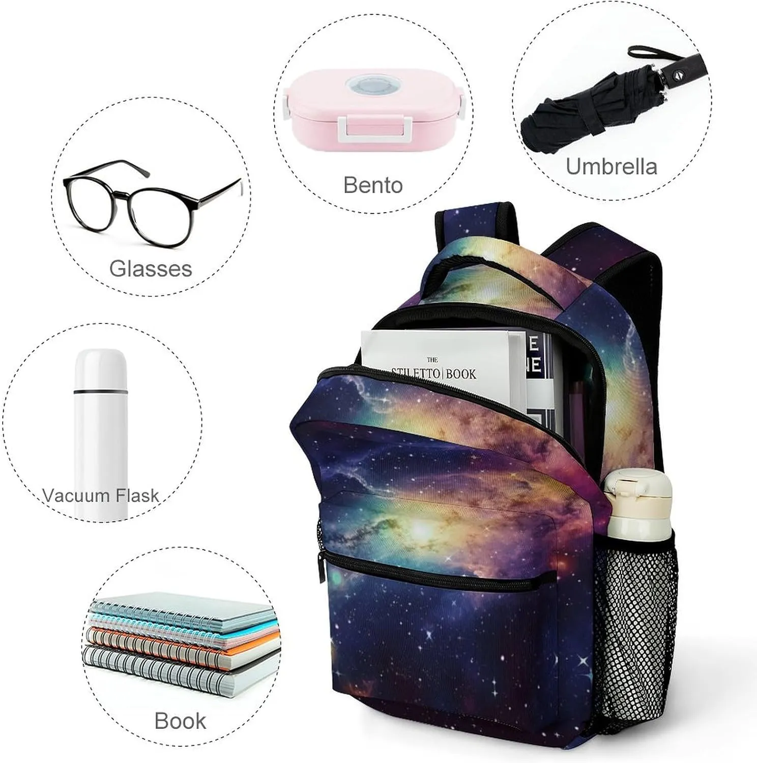 Backpacks Galaxy in The Universe Travel Bag Laptop Backpack Casual Daypack for Weekender Business Hiking