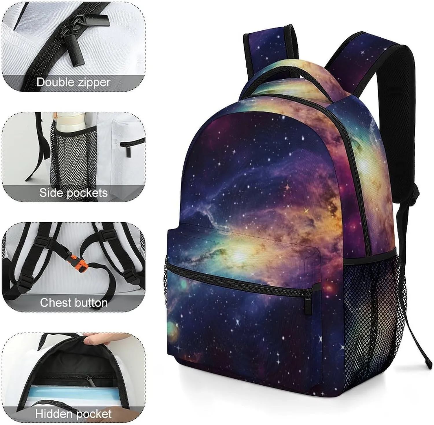 Backpacks Galaxy in The Universe Travel Bag Laptop Backpack Casual Daypack for Weekender Business Hiking