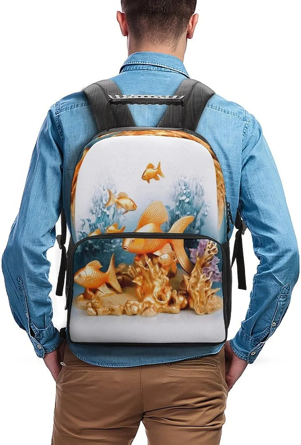 Backpacks Small Fishes Travel Bag Business Work Laptop Backpack