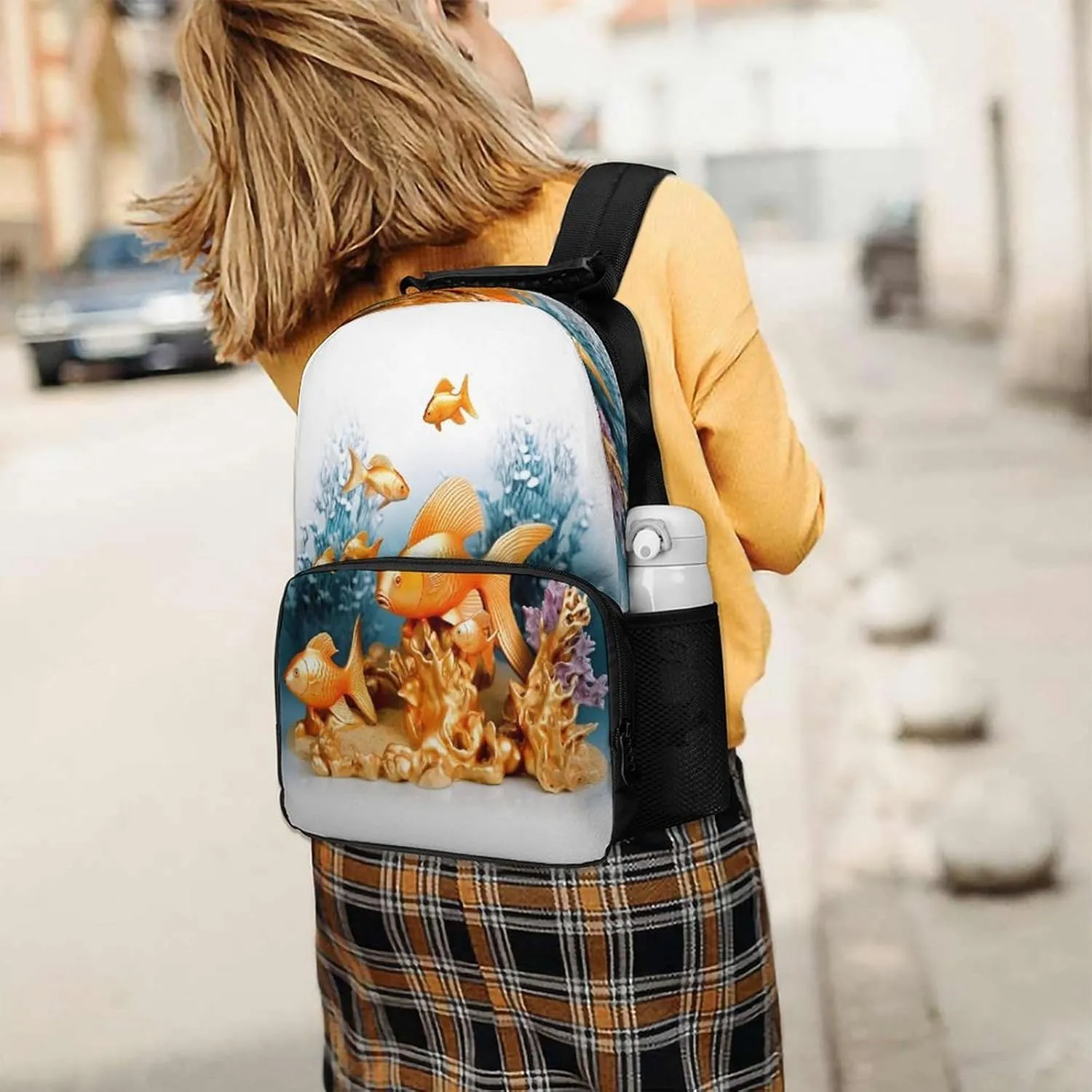 Backpacks Small Fishes Travel Bag Business Work Laptop Backpack
