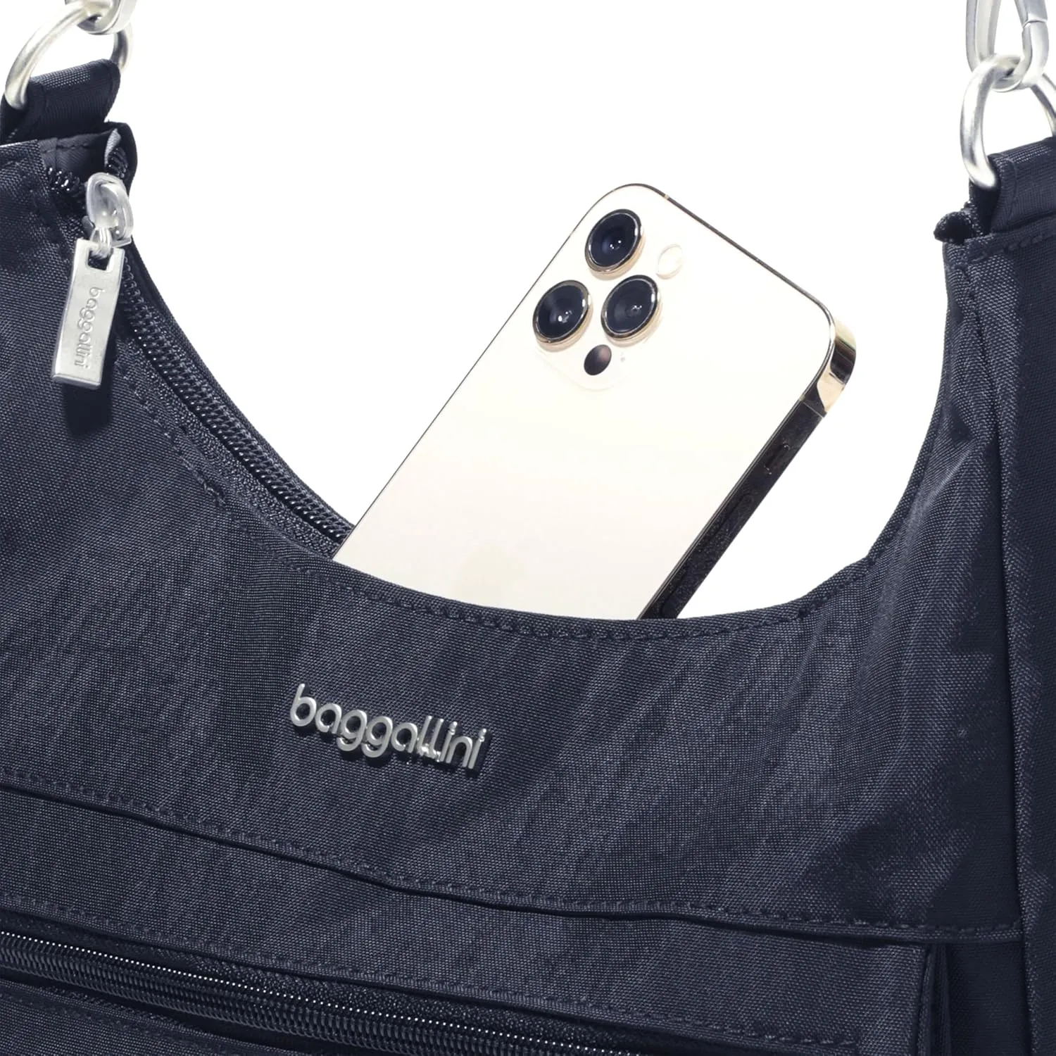 Baggallini Modern Pocket Half Moon 11"x10.5" Shoulder Women W/Replaceable Straps Converts to Crossbody Bag