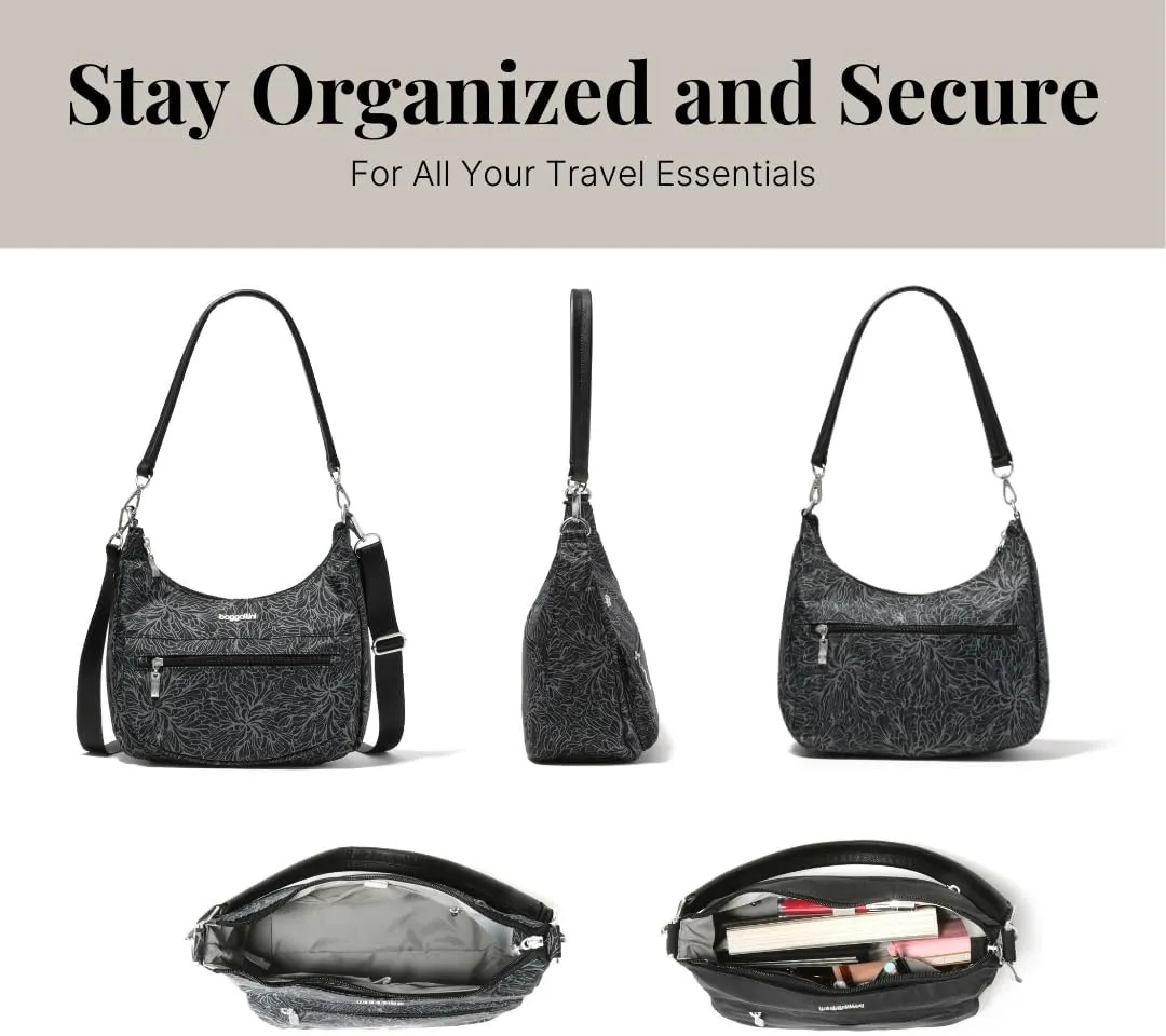 Baggallini Modern Pocket Half Moon 11"x10.5" Shoulder Women W/Replaceable Straps Converts to Crossbody Bag