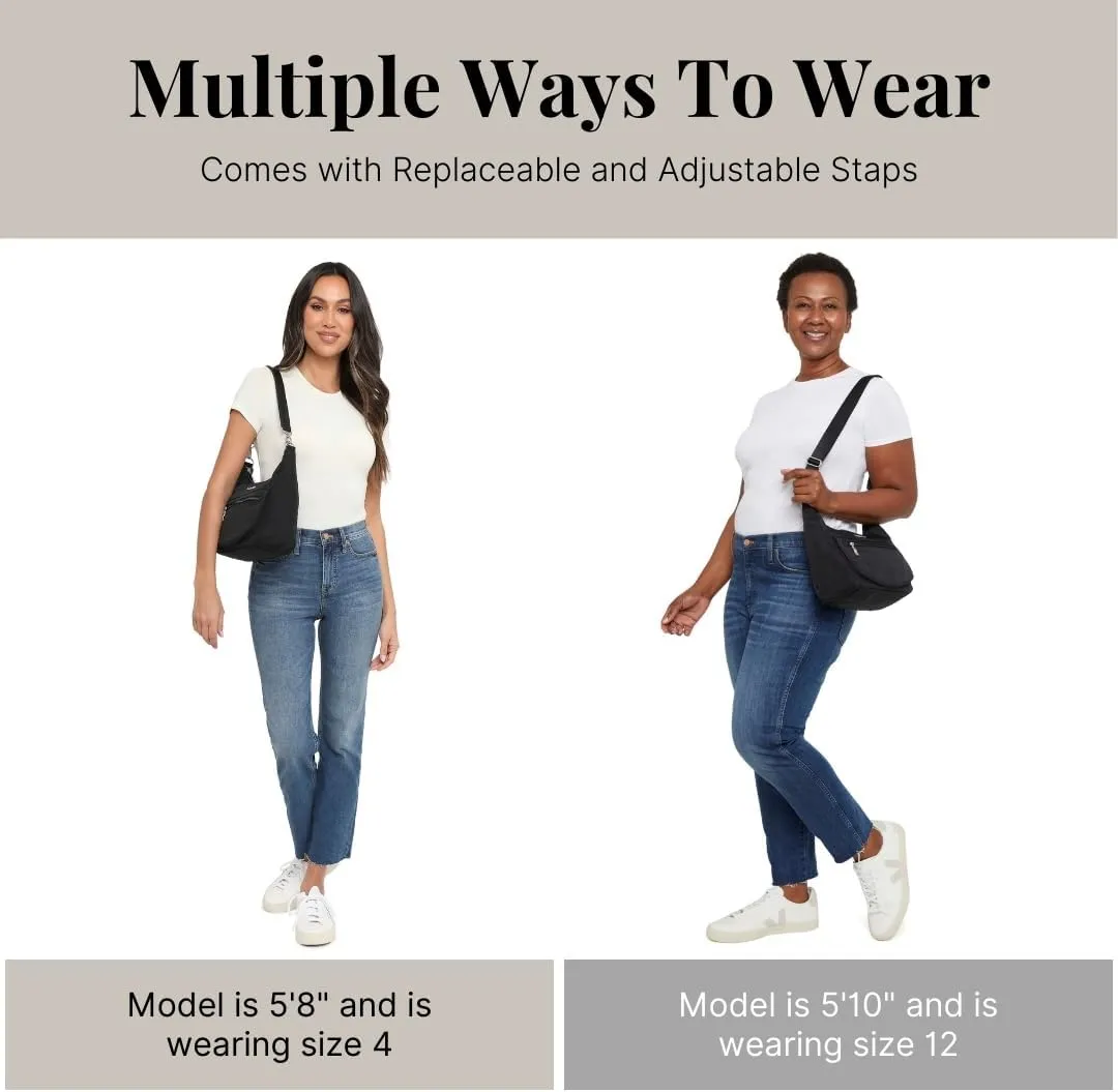 Baggallini Modern Pocket Half Moon 11"x10.5" Shoulder Women W/Replaceable Straps Converts to Crossbody Bag