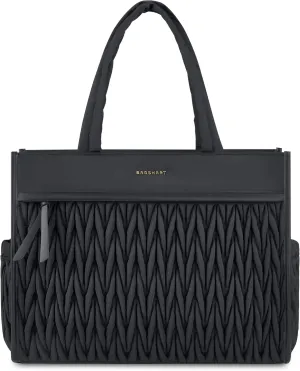 BAGSMART Tote Bag for Women, Large Shoulder HandBags with Zipper, Black Purses and Top Handles for Travel, Work
